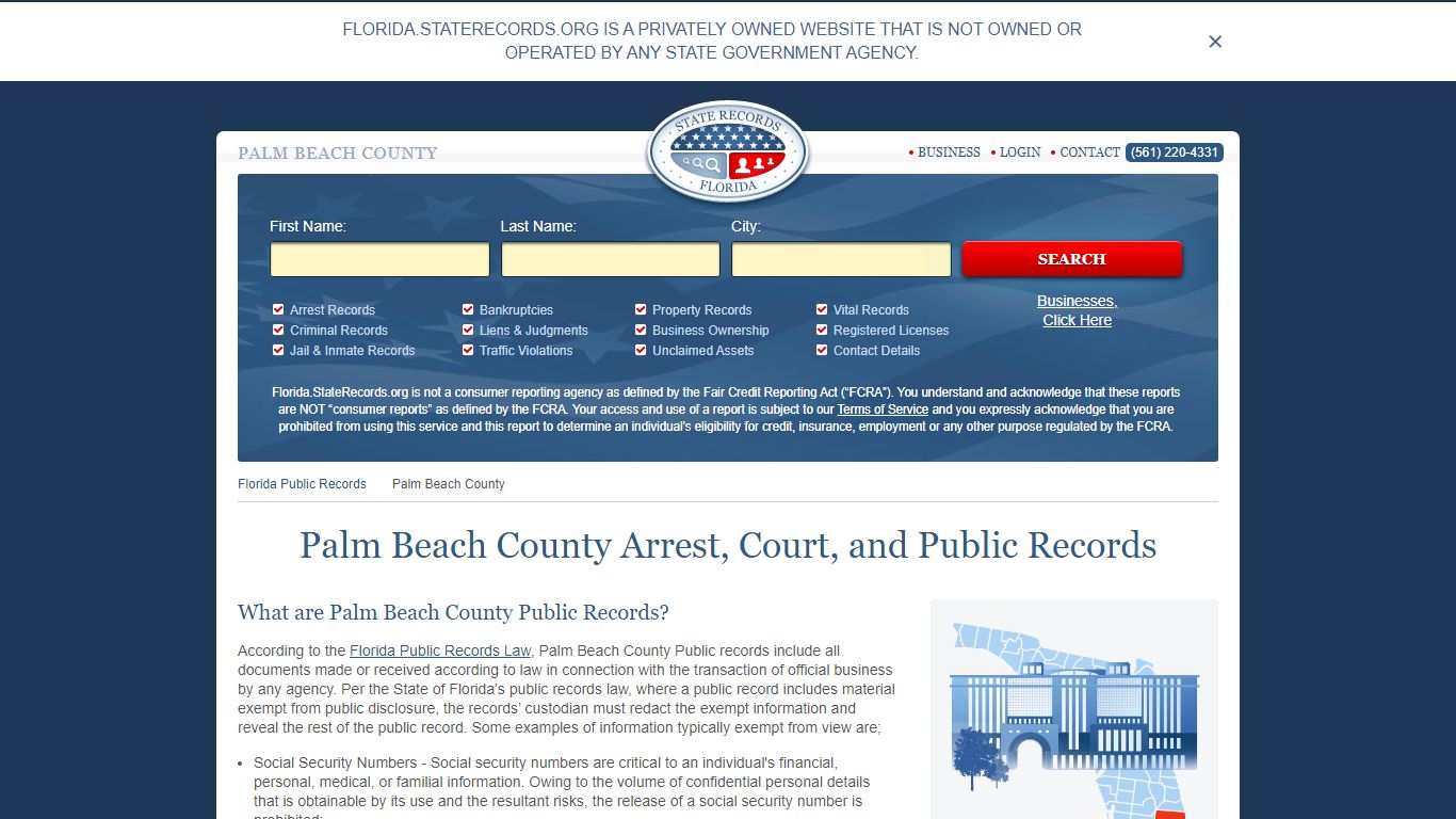 Palm Beach County Arrest, Court, and Public Records